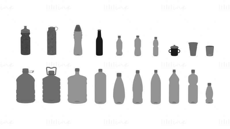 Bottle 3D Model Pack - 20 in 1