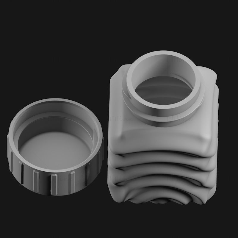 3D-Druckmodell für Flasche und Schraubverschluss