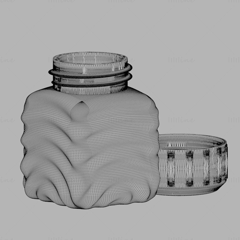 3D-Druckmodell für Flasche und Schraubverschluss