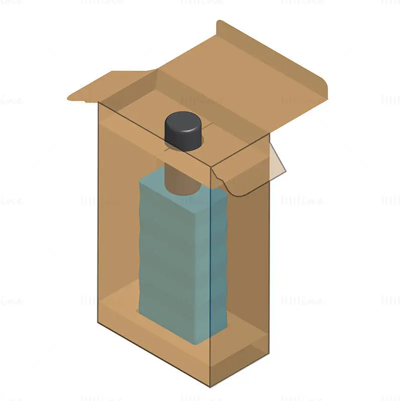 Bottled goods packaging box dieline vector