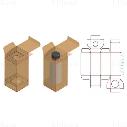 Bottled product packaging dieline vector