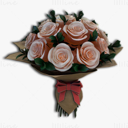 Model 3D Buchet de trandafiri