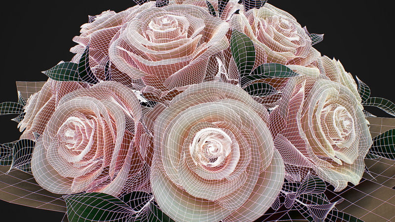Bouquet de roses modèle 3D