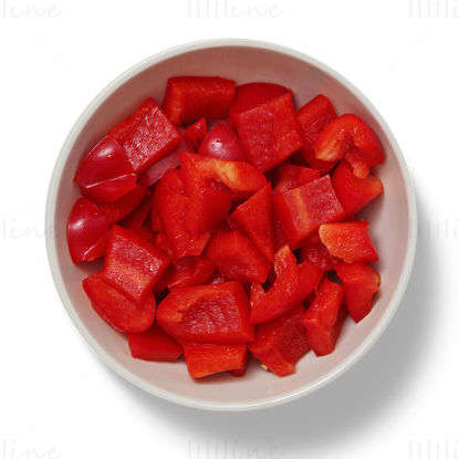 Bowl of diced bell pepper png
