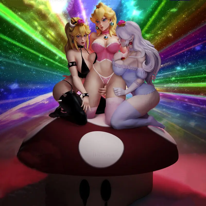 Bowsette Princess Peach și Boosette NSFW 3D Printing Model STL