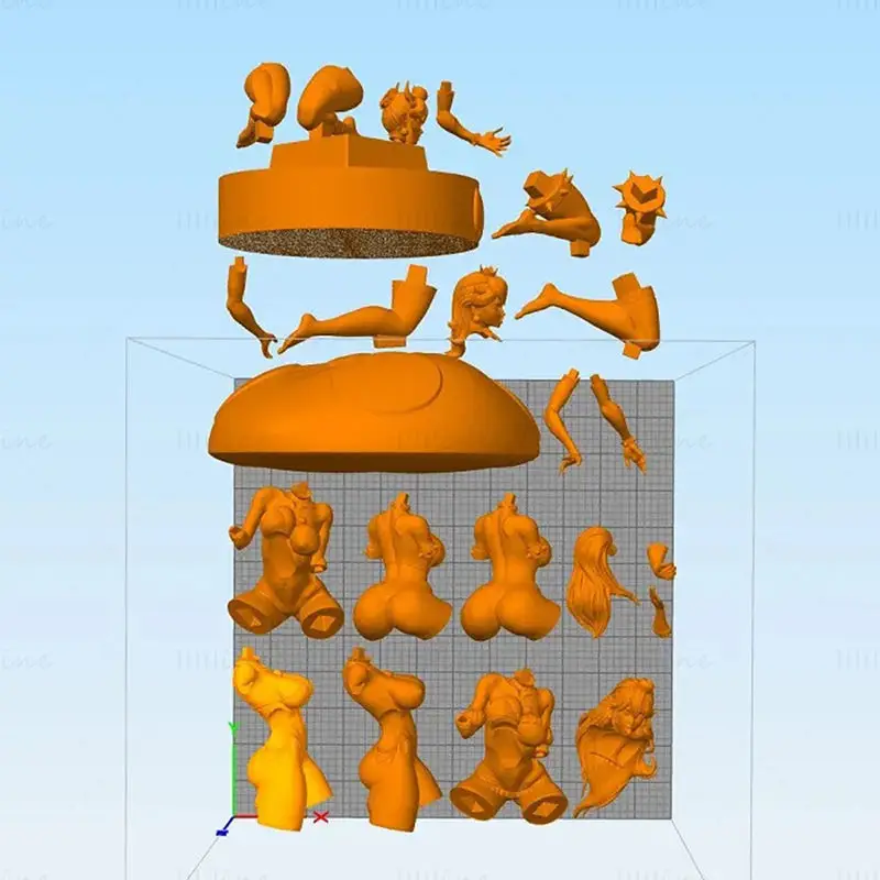 Bowsette Princess Peach e Boosette NSFW modello di stampa 3D STL