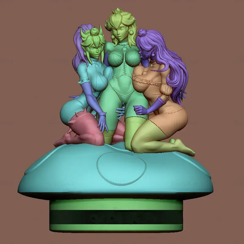 Bowsette Princess Peach and Boosette NSFW 3D Printing Model STL