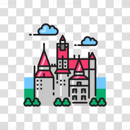 Bran Castle vector illustration