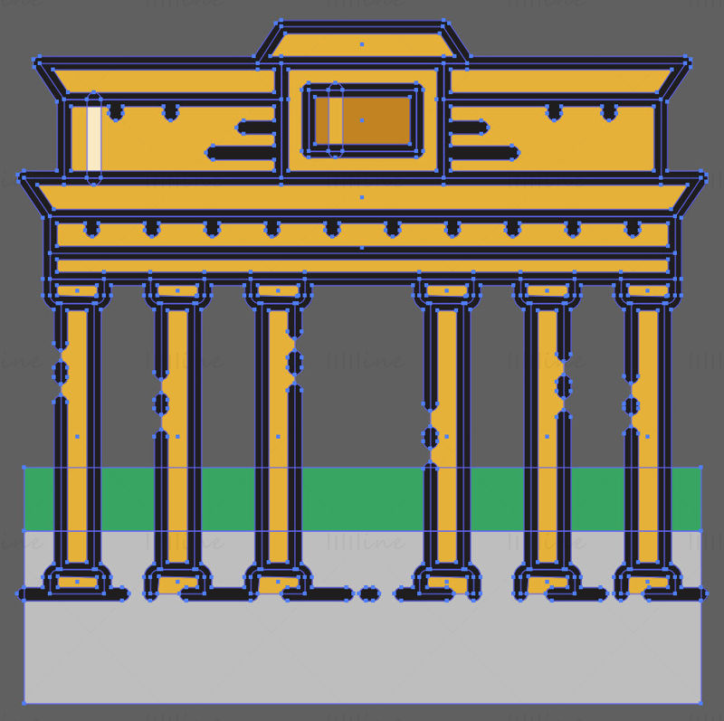 Brandenburgi kapu vektoros illusztráció
