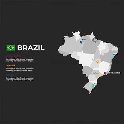 Mapa de infografías de Brasil editable PPT y Keynote