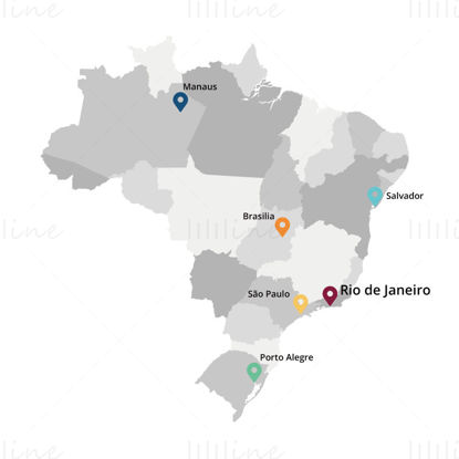 Brasil kart vektor