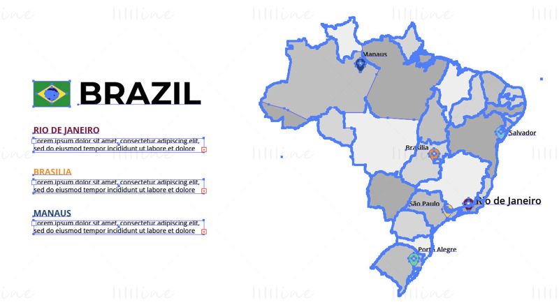 Brazil map vector