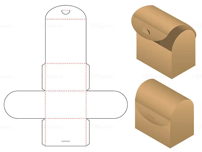 Bread packaging box dieline vector