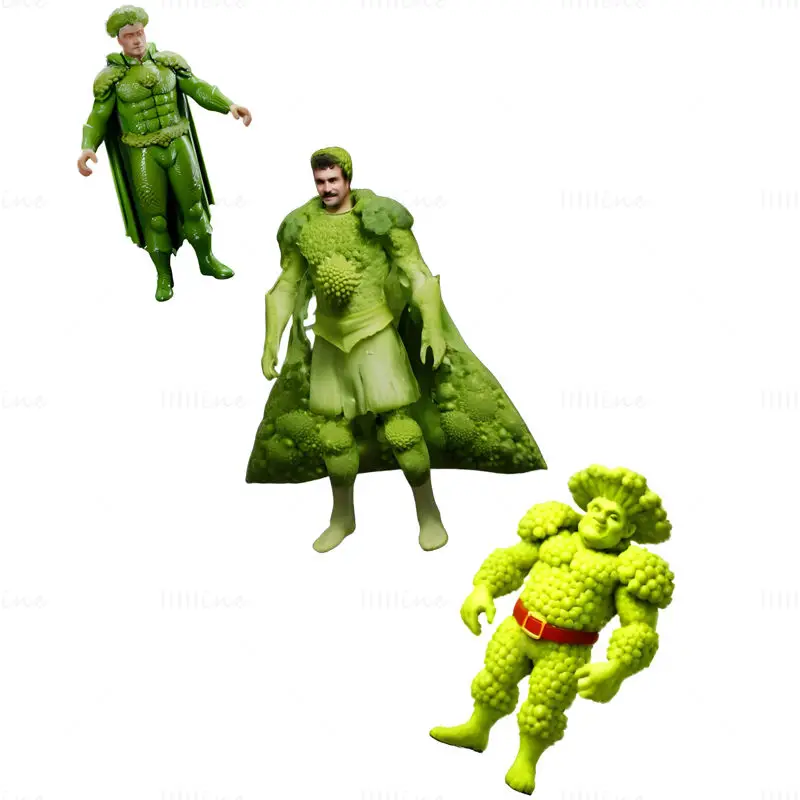 Ensemble de modèles d'impression 3D de figurines de gardien de brocoli