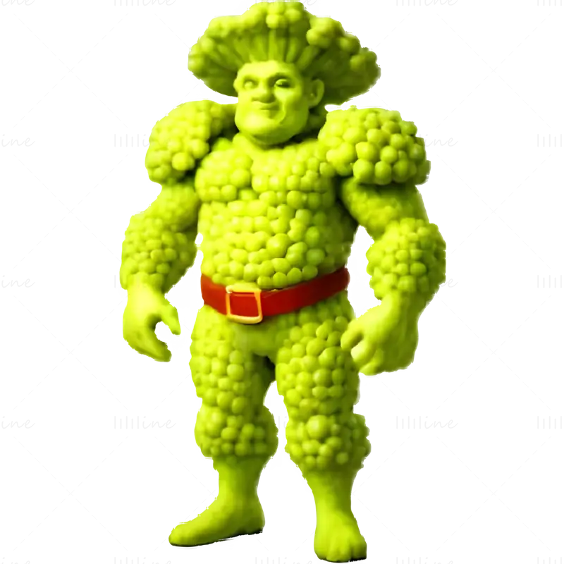 Broccoli Guardian Figur 3D-Druck Modell Set