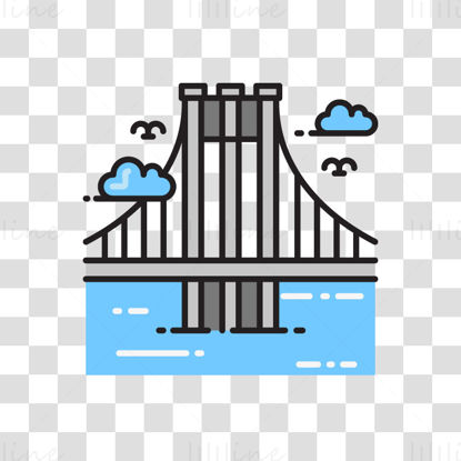 ブルックリン橋のベクトル図