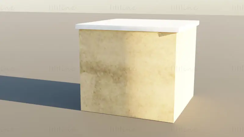 Brown Concrete Building 3D Model