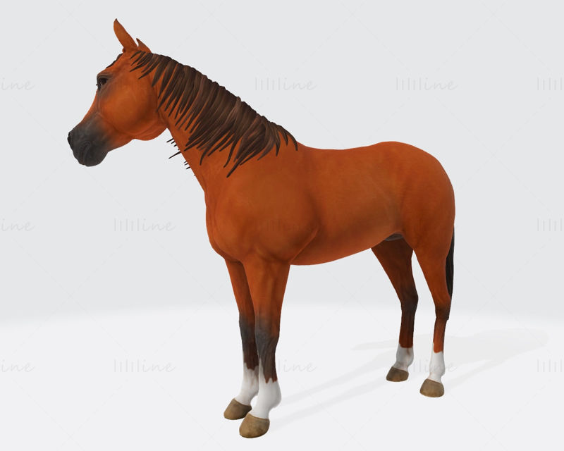 Braunes Pferdetier-3D-Druckmodell