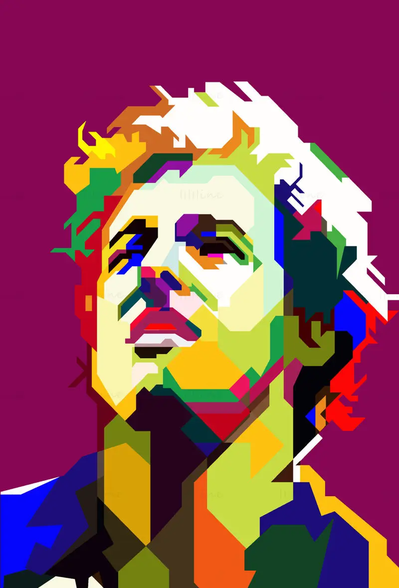 Bruce Springsteen, estrella de rock estadounidense, arte pop, vector WPAP