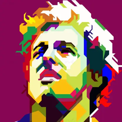 Bruce Springsteen Amerikan Rock Yıldızı Pop Art WPAP Vektör