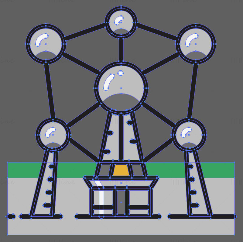 Brussels Atomium Vector illustration