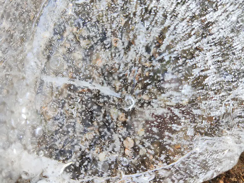 Bubbles in ice photo