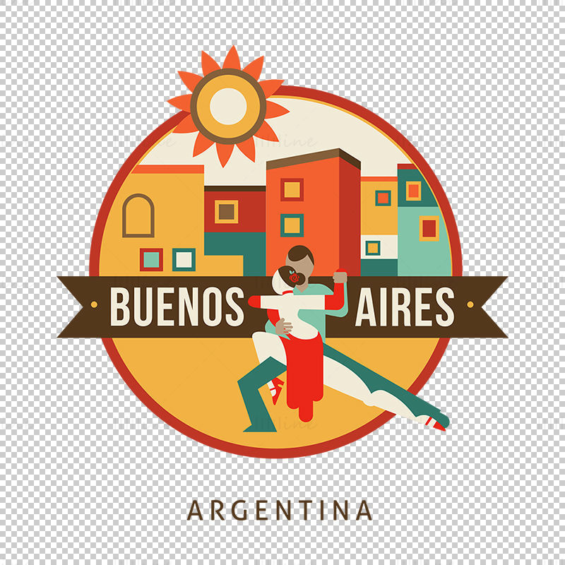 Buenos Aires City iconic elements vector eps png