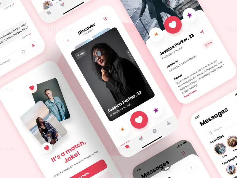 Bumble Dating App design Figma Template