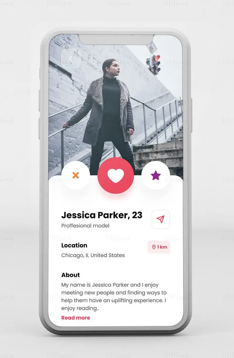 تصميم تطبيق Bumble Dating على شكل قالب Figma