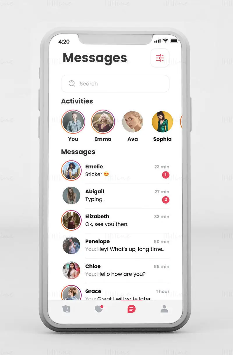 تصميم تطبيق Bumble Dating على شكل قالب Figma