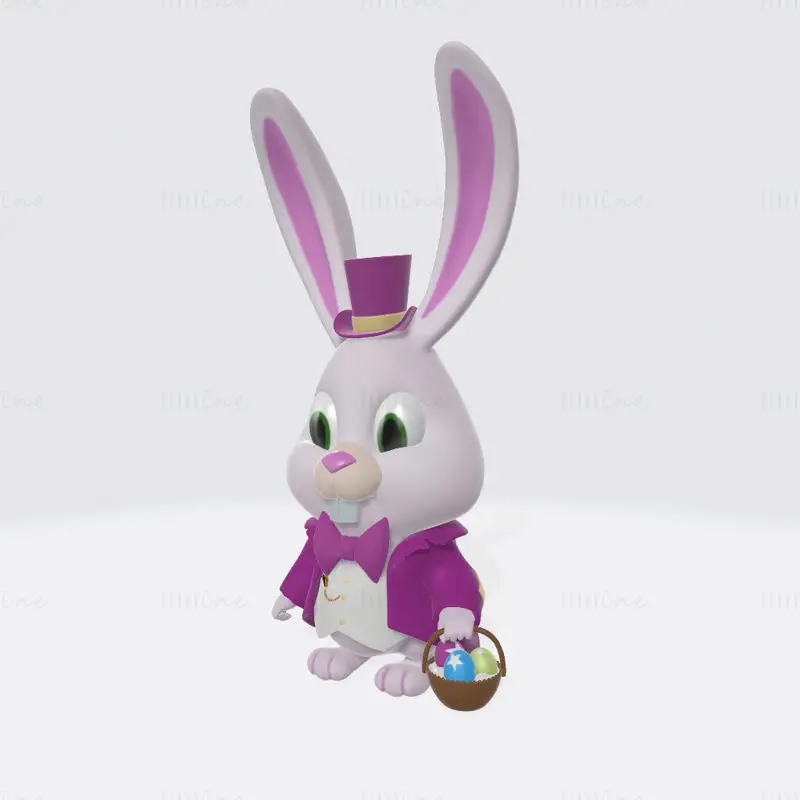 Tavşan Karakteri 3D Baskı Modeli