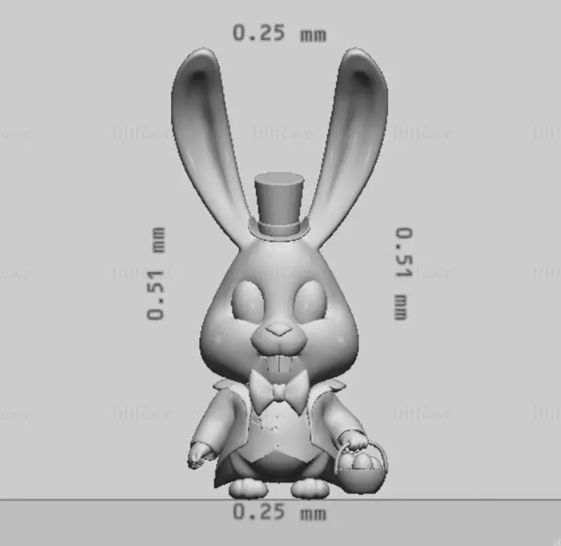 نموذج طباعة شخصية الأرنب ثلاثي الأبعاد
