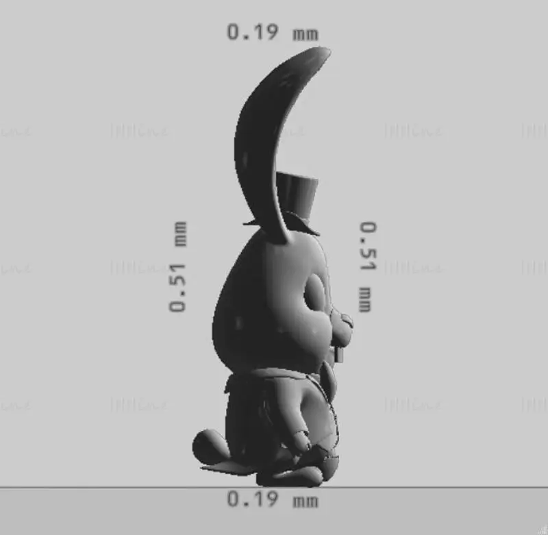 نموذج طباعة شخصية الأرنب ثلاثي الأبعاد