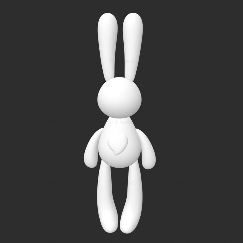 Hase Kaninchen 3D-Druckmodell STL