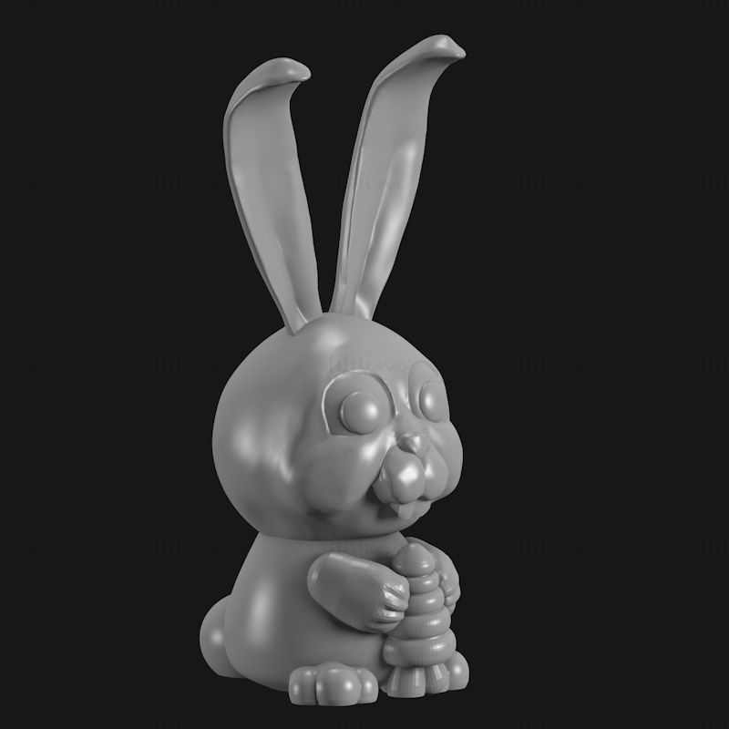 Bunny with his carrot 3d print model