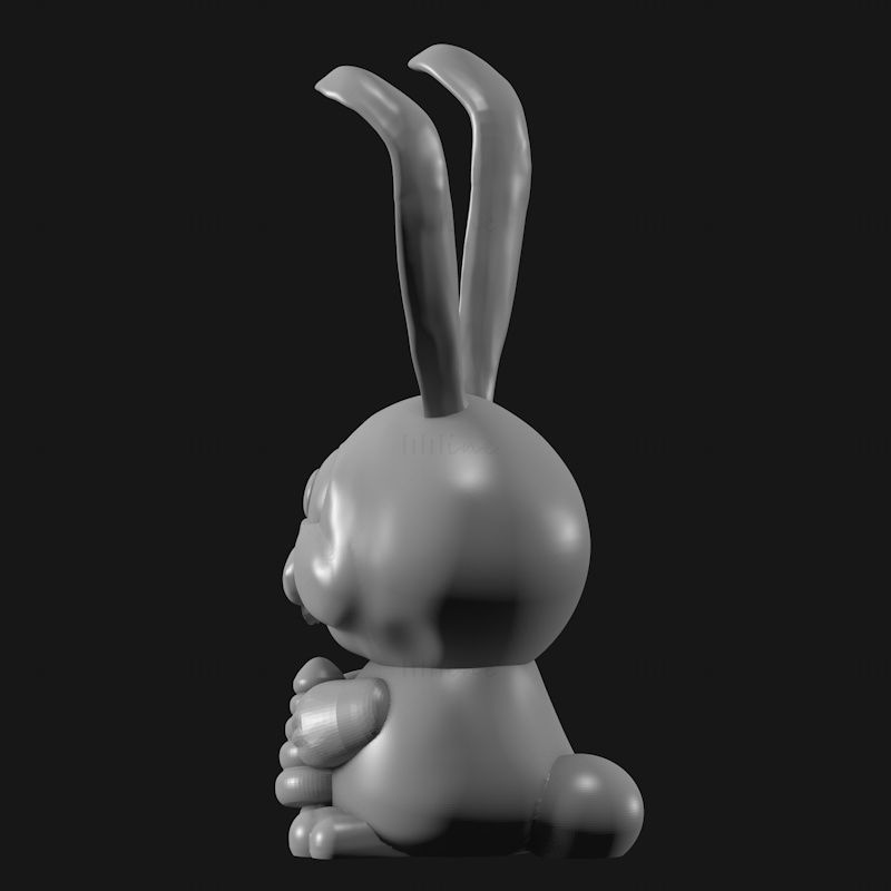 الأرنب مع نموذج طباعة جزرة ثلاثي الأبعاد