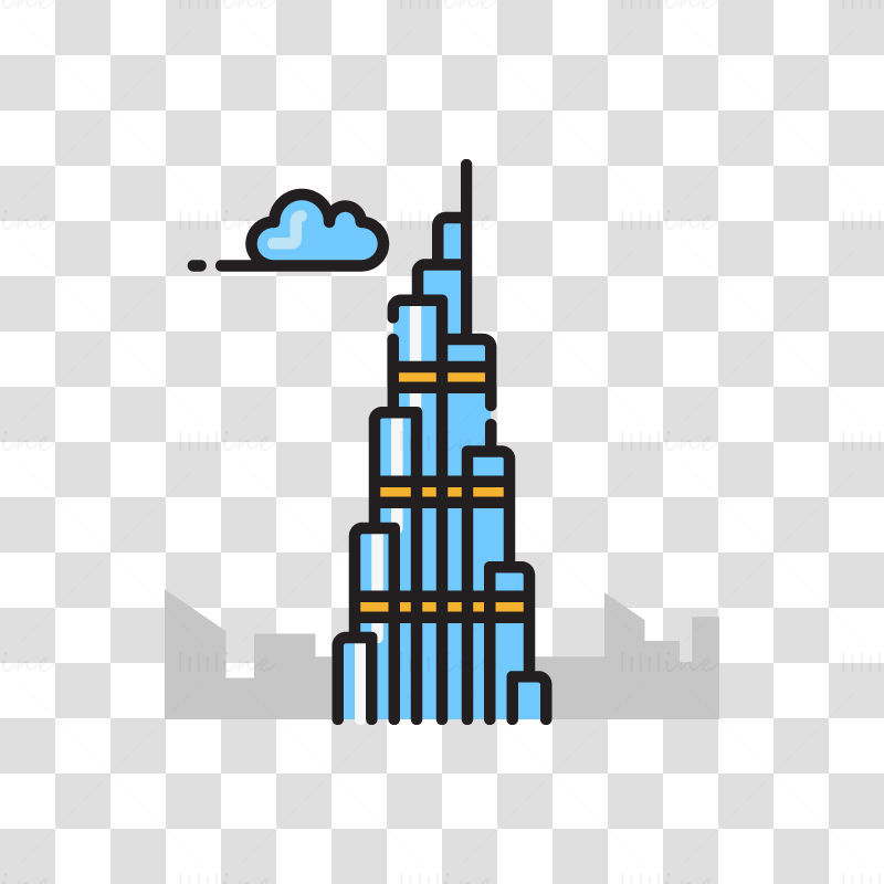 Illustration vectorielle de la tour Burj Khalifa