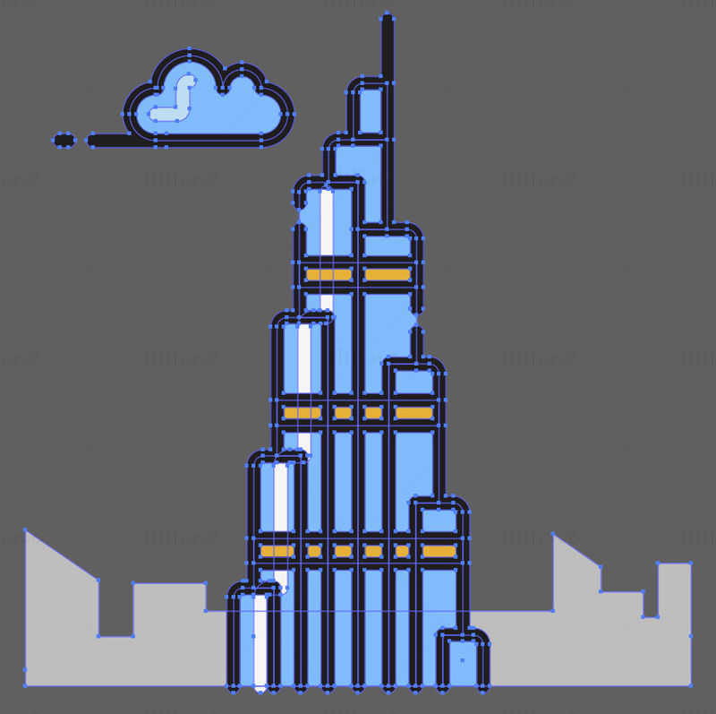 Burj Khalifa toren vectorillustratie