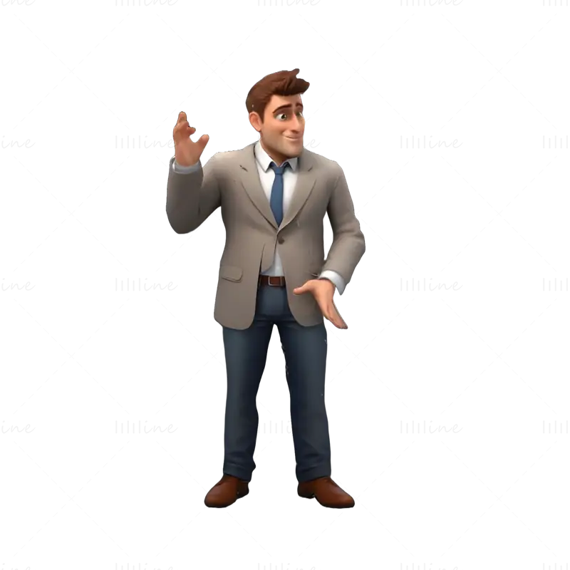 Business Professional Character 3D Print Model Pack