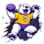 Cartoon polar bear playing rugby C vector illustration