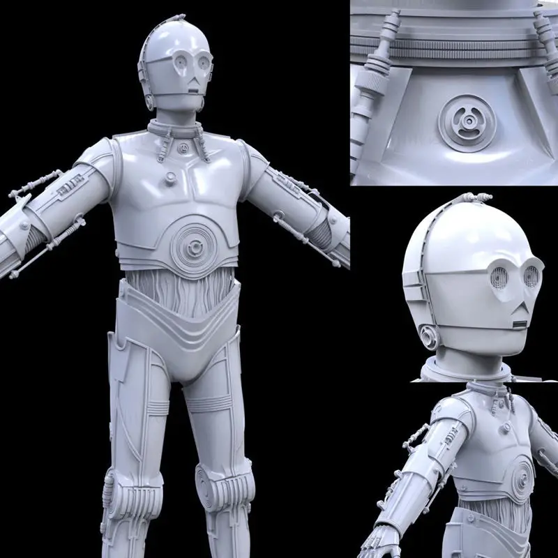 C-3PO 帝国反击战 ESB 全身护甲套装 3D 打印模型 STL 文件