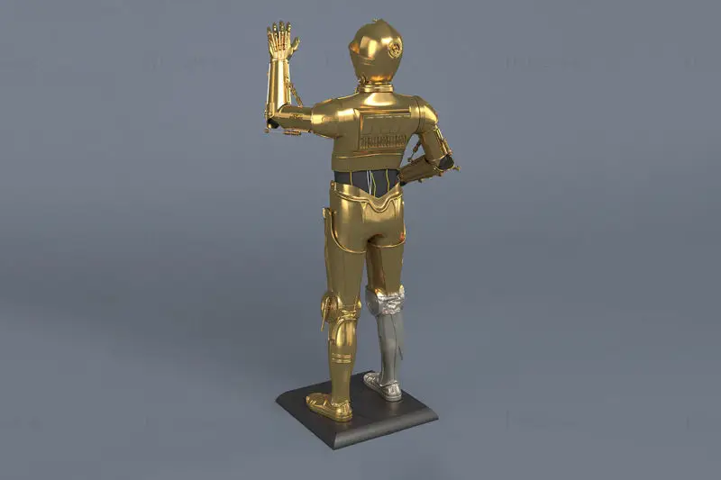 C3PO Figuries 3D Print Model STL