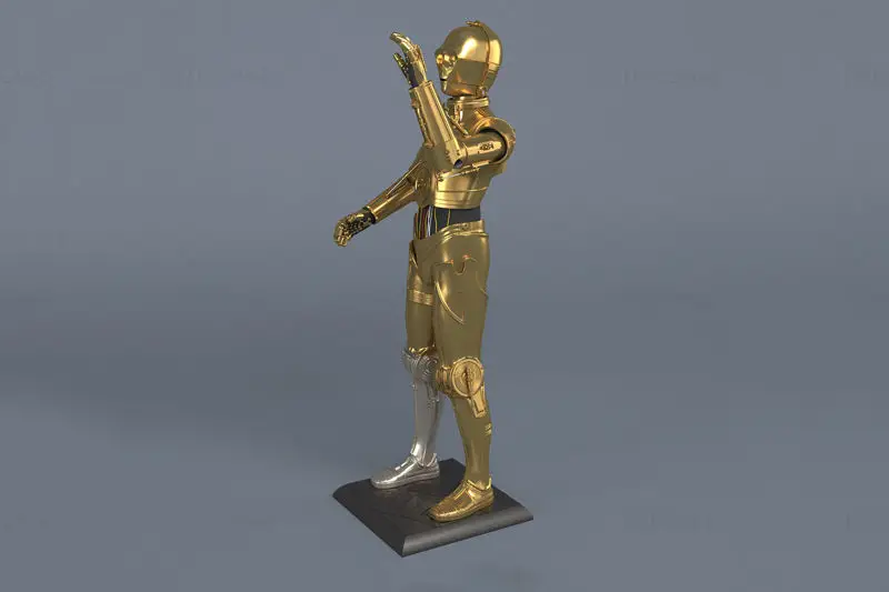 C3PO Figuries 3D Print Model STL