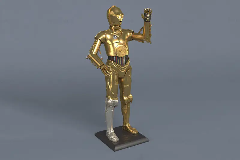 C3PO Figuries 3D Print Model STL