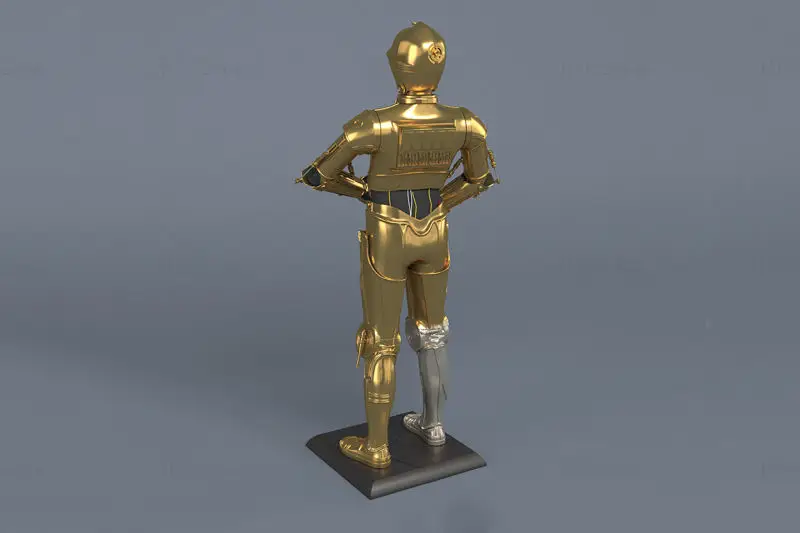 C3PO Figuries 3D Print Model STL