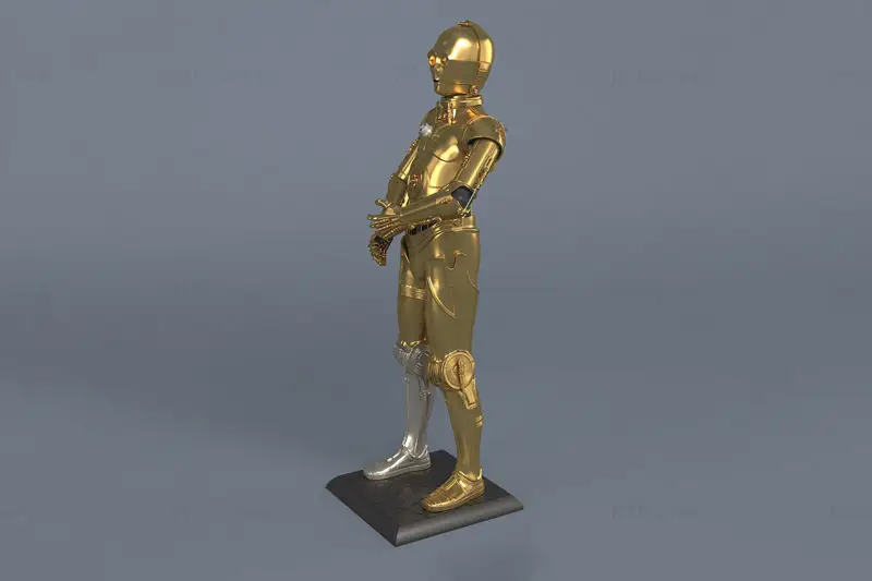 C3PO Figuries 3D Print Model STL