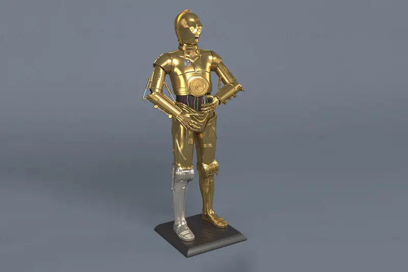 C3PO Figuries 3D Print Model STL