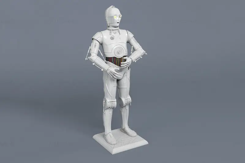 C3PO Figuries 3D Print Model STL