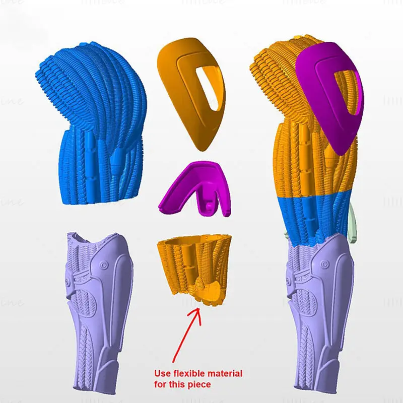 File STL del modello di stampa 3D del braccio del cavo