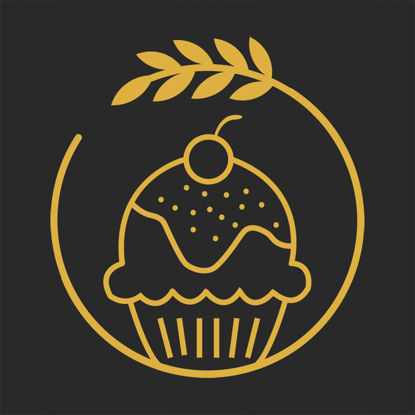 Pasta Tatlı Dükkanı Dükkanı Vektör Etiket Simge Logo